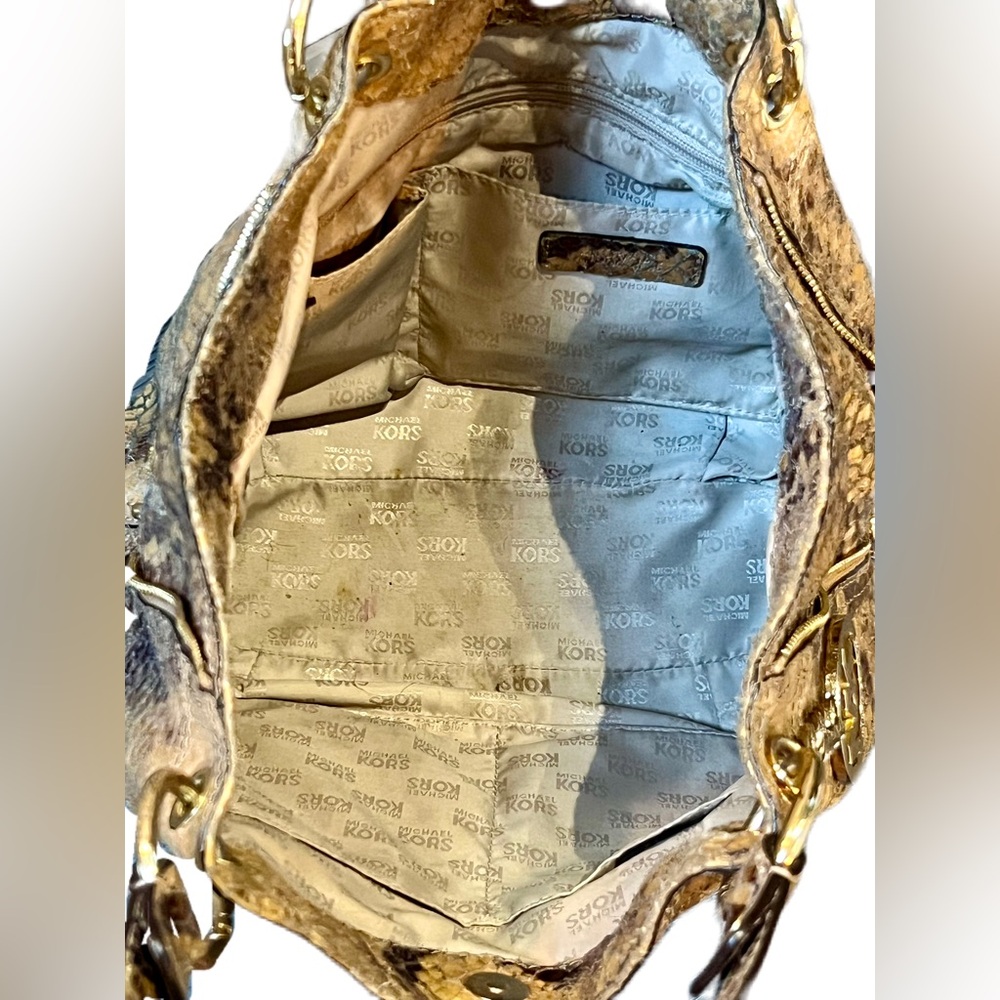 Michael Michael Kors python embossed leather Hobo… - image 9